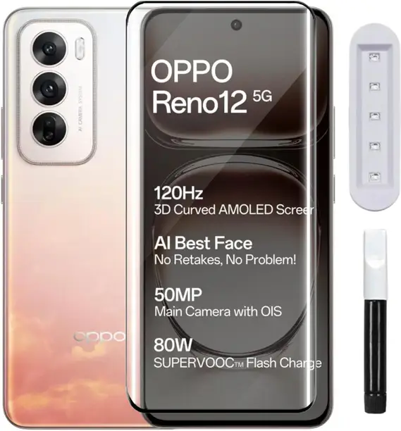 oppo-reno-12-5g-kgncase-original-imahdq4fspyjrtba Tempered Glass for OPPO Reno 12 5G (Pack of 1) - Image 1