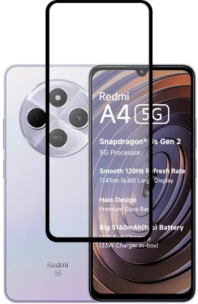 redmi-a4-mobkavach-original-imah7n5gkspttncb Tempered Glass for REDMI A4 5G,HD+ Tempered glass (Pack of 1) - Image 1
